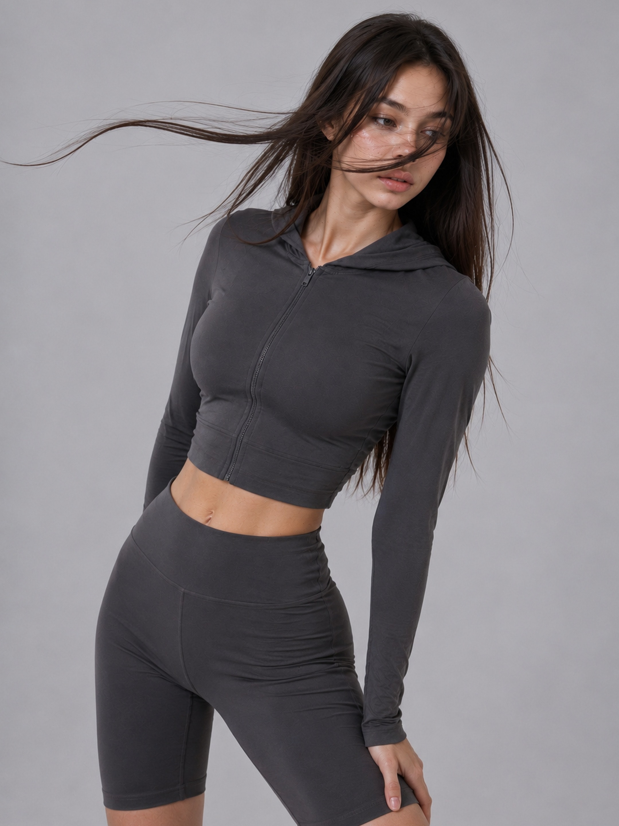 Biker Shorts Grey — AÉRIA 바이커 쇼츠 상품 사진